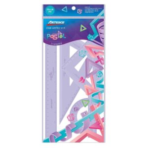 Juego De Escuadras Artesco Pastel X 30 Cm