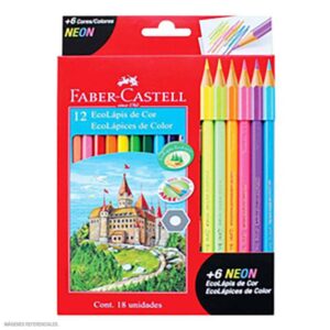 Colores Largos Faber Castell Hexagonal + 6 Neón X 12 Und