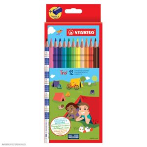 Colores Largos Stabilo Triangulares Trío X 12 Und