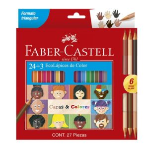 Colores Largos Faber Castell Triangulares Caras Y Colores X 24 Und