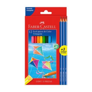 Colores Largos Faber Castell Triangulares Clásicos X 12 Und