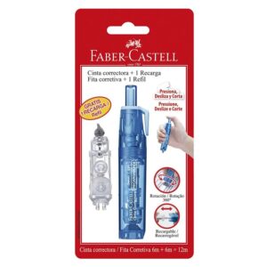 Cinta Correctora Faber Castell Retráctil Azul + Recarga