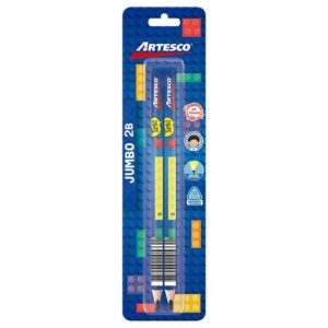 Lápiz 2B Grafito Jumbo Artesco Sin Borrador X 2 Und