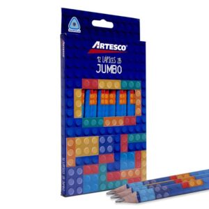 Lápiz 2B Grafito Jumbo Artesco Sin Borrador Caja X 12 Und