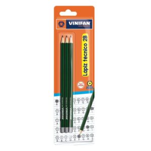 Lápiz 2B Técnico Vinifan Sin Borrador X 3 Und
