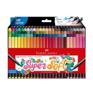 Plumon Delgado Faber Castell Supersoft Punta Pincel X 100 Und