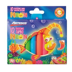 Plastilina Jumbo Artesco Neón X 10 Und