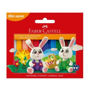 Plastilina X 12 Jumbo Faber-Castell Estuche De Cartón