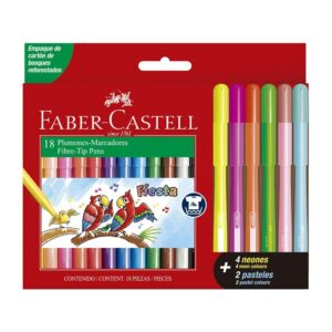 Plumón Delgado Faber Castell Fiesta 45 X 18 Und