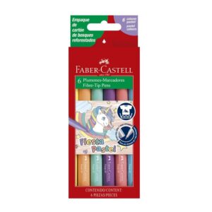 Plumón Delgado Faber Castell Fiesta 45 Pastel X 6 Und