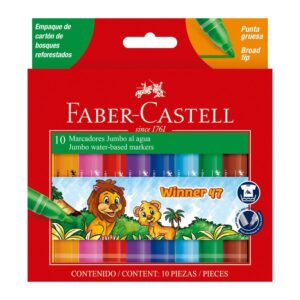 Plumón Jumbo Faber Castell Winner 47 Estuche X 10 Und