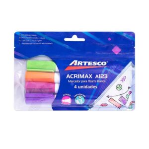 Plumón Para Pizarra Artesco Acrimax 123 Estuche X 4 Und