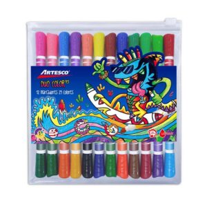 Plumón Grueso Artesco Duo Color 45 X 12 Und