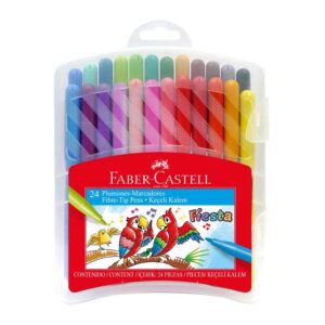 Plumón Delgado Faber Castell Fiesta 45 Estuche Rígido X 24 Und