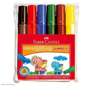 Plumón Jumbo Faber Castell 47 Estuche X 6 Und