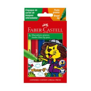 Plumón Jumbo Faber Castell Winner 47 Estuche Cartón X 6 Und