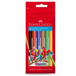Plumón Delgado Faber Castell Fiesta 45 Estuche Cartón X 6 Und