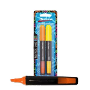Resaltador Artesco Liquid Neón Amarillo/Naranja X 2 Und