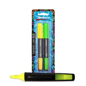 Resaltador Artesco Liquid Neón Amarillo/Verde X 2 Und