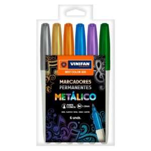 Plumón Indeleble Delgado Vinifan Best 420 Metálico X 6 Und