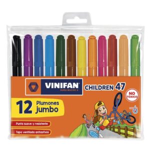 Plumón Grueso Vinifan Children 47 Estuche Zipper X 12 Und
