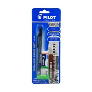 Portaminas Pilot Rubber Body H-165 0.5 Mm Azul + Minas + Borrador + Repuestos