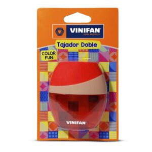 Tajador Doble De Plástico Vinifan Color Fun Con Depósito Surtido X 1 Und