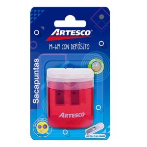Tajador De Plástico Artesco M614 Doble Con Depósito Cuadrado X 1 Und