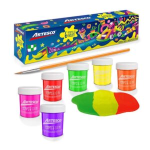 Témpera Artesco Neón 20 Ml X 6 Colores