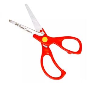 Tijera Faber Castell 5'' Con Funda Roja