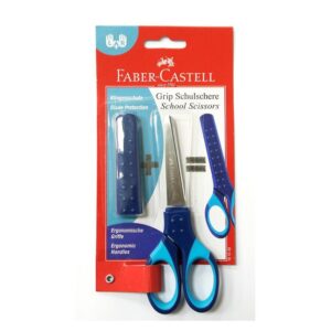 Tijera Faber Castell 5'' Con Funda Azul