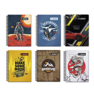 Cuaderno Masculino Cuadriculado Anillado Justus A5 Tapa Dura Surtido 160 Hojas
