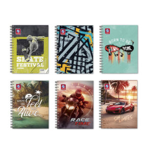 Cuaderno Cuadriculado Anillado Surco A5 Diseño Masculino Surtido 140 Hojas