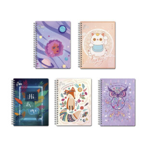 Cuaderno Femenino Cuadriculado Anillado Loro A5 Con Liga Surtido 160 Hojas