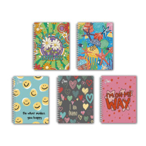 Cuaderno Femenino Cuadriculado Anillado Loro A4 Con Liga Surtido 160 Hojas