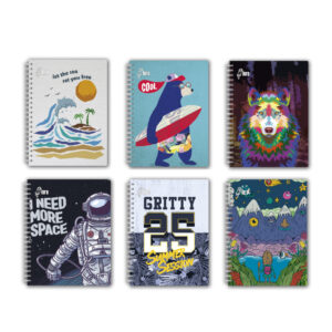 Cuaderno Masculino Cuadriculado Anillado Loro A4 Con Liga Surtido 160 Hojas