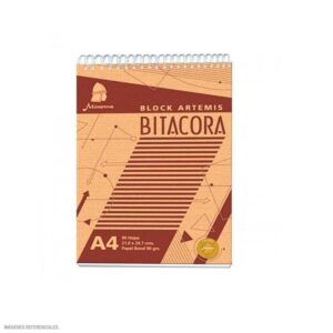 Block Espiralado Minerva A4 Bitácora 90 Hojas