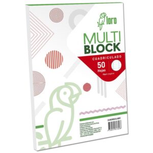 Block Cuadriculado Loro A4 50 Hojas