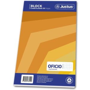Block Cuadriculado Justus Oficio 5 Perforaciones 50 Hojas