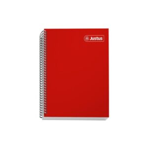 Cuaderno Cuadriculado Anillado Justus A4 Sólido Tapa Dura Surtido 100 Hojas - Rojo