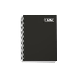 Cuaderno Cuadriculado Anillado Justus A4 Tapa Dura Surtido 160 Hojas - Negro