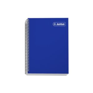 Cuaderno Cuadriculado Anillado Justus A5 Sólido Tapa Dura 160 Hojas - Azul