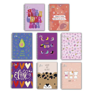 Cuaderno Femenino Cuadriculado Anillado Loro A4 Tapa Dura Surtido 160 Hojas